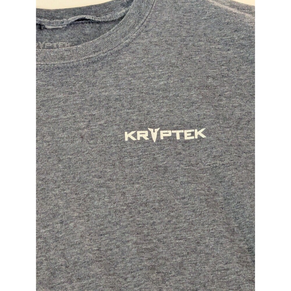 Kryptek Mens Gray Graphic American Flag Crew Neck Short Sleeve T Shirt Size L